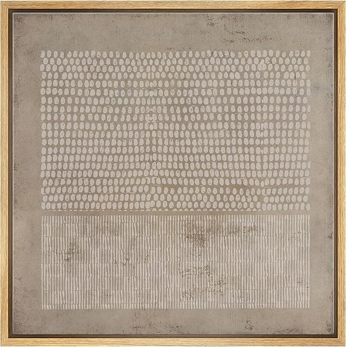 SIGNWIN Framed Canvas Print Wall Art Gunge Dark Pastel Geometric Pattern Abstract Shapes Illustra... | Amazon (US)