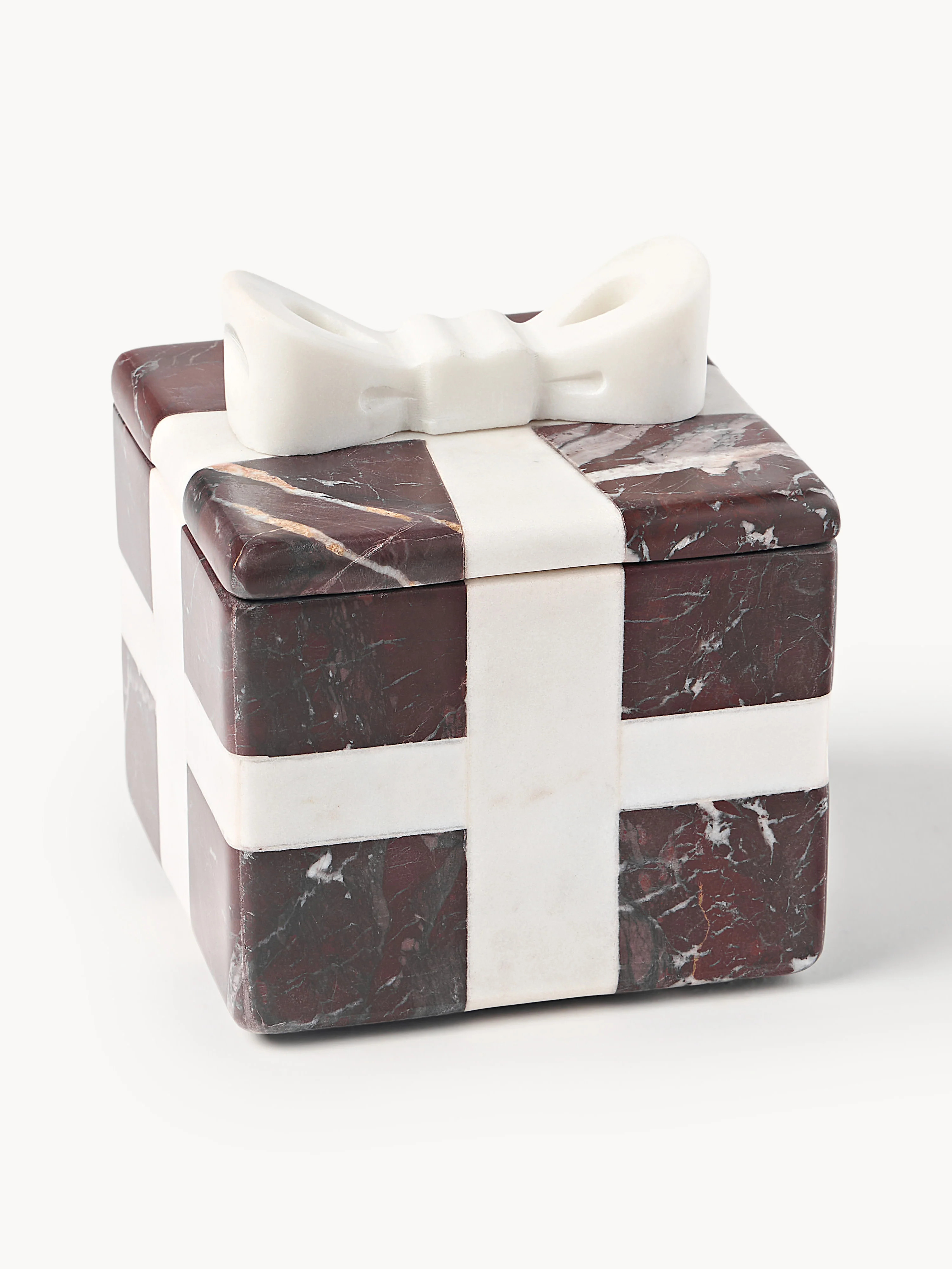 Weihnachtliche Deko-Box Cutemas aus Rosso-Levanto-Marmor, B 12 cm | Westwing EU