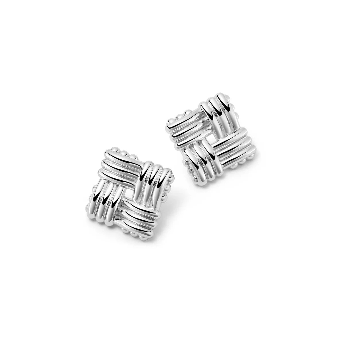 Polly Lattice Stud Earrings Silver Plate | Daisy London Jewellery