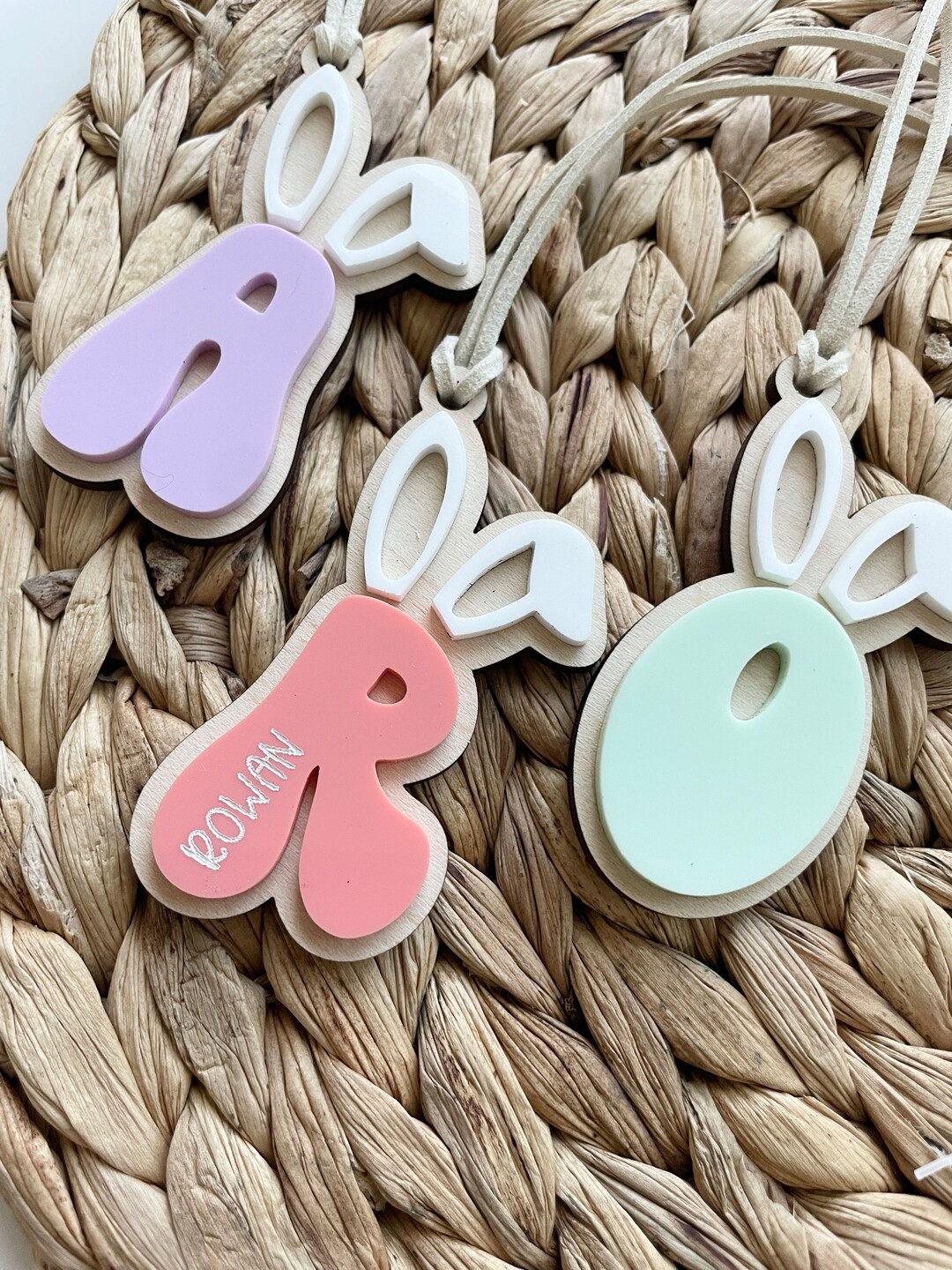 Bunny Letter Tag, Bunny Ear Basket Tag, Personalized Easter Tag, Easter Basket Tag, Kids Easter T... | Etsy (US)