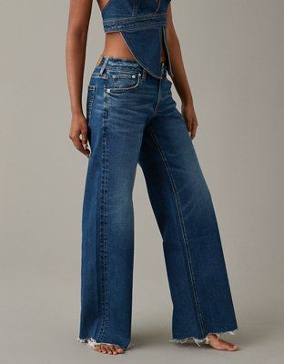 AE Stretch Low-Rise Baggy Wide-Leg Jean | American Eagle Outfitters (US & CA)