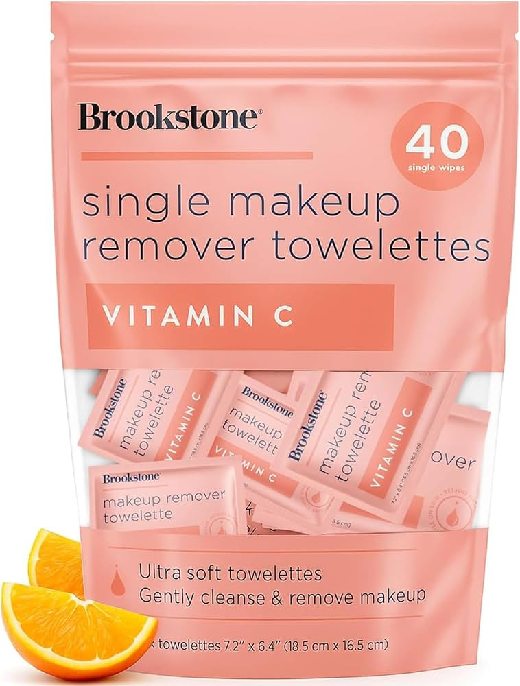 Brookstone Makeup Remover Wipes Individually Wrapped - Bulk Eye & Face Wipes for Travel, Single M... | Amazon (US)