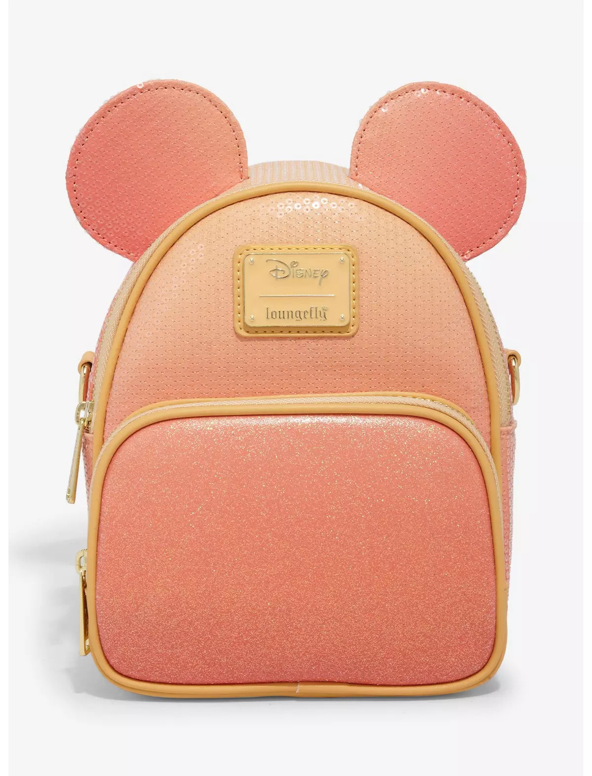Loungefly Disney Mickey Mouse Orange Glitter Convertible Crossbody Bag | Hot Topic | Hot Topic