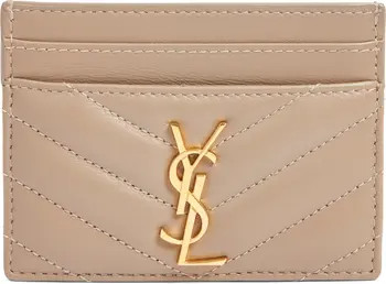 Saint Laurent Cassandra Matelassé Leather Card Case | Nordstrom | Nordstrom