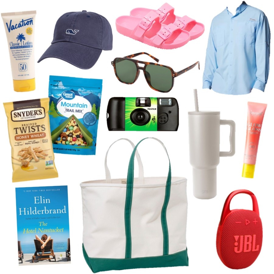 What’s in my beach bag! 
.
Beach vacation LL Bean boat and tote upf shirt beach sandals sunscreen lip gloss beach read Bluetooth speaker disposable camera Amazon finds aviator sunglasses 

#LTKTravel #LTKSeasonal #LTKStyleTip