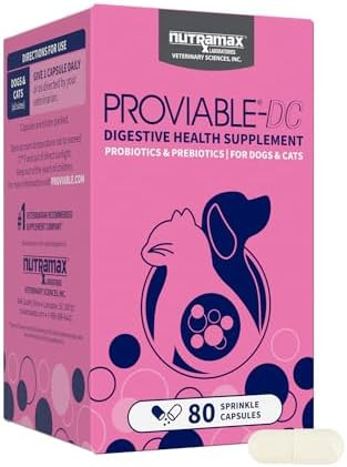 Nutramax Proviable Probiotics for Dogs and Cats, Daily Digestive Health Supplement with Multiple ... | Amazon (US)