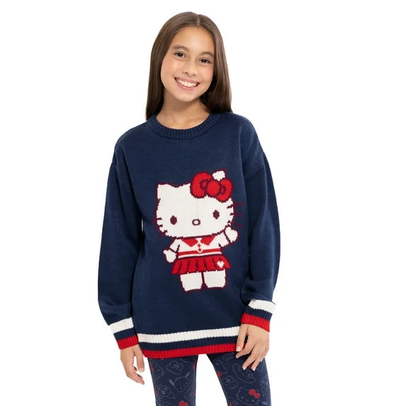 Wonder Nation Hello Kitty Girls Graphic Tunic Sweater with Long Sleeves, Sizes 4-18 | Walmart (US)