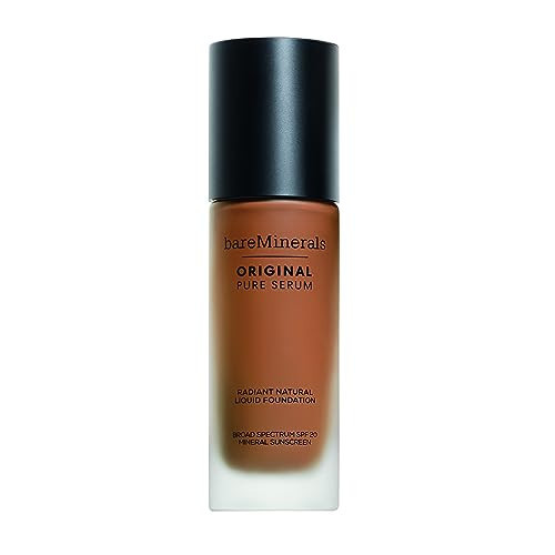 bareMinerals Original Pure Serum Radiant Natural Liquid Skincare Foundation Mineral SPF 20, Hydrating Skin Tint, Dewy Finish, Lightweight, Medium Coverage, Non-Comedogenic, Vegan | Amazon (US)