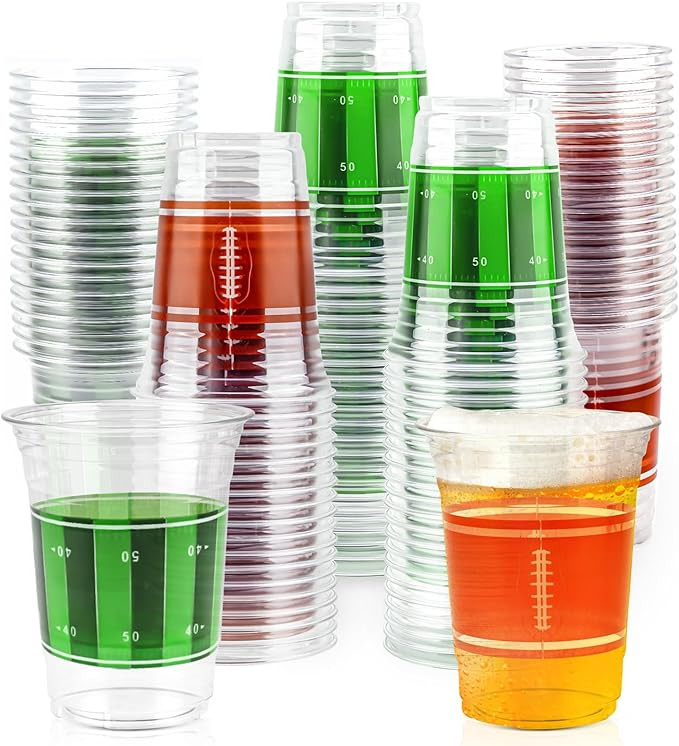 Football Cups, 100 Pack 12 oz Football Disposable Cups Football Plastic Cups Tailgate Events Drin... | Amazon (US)