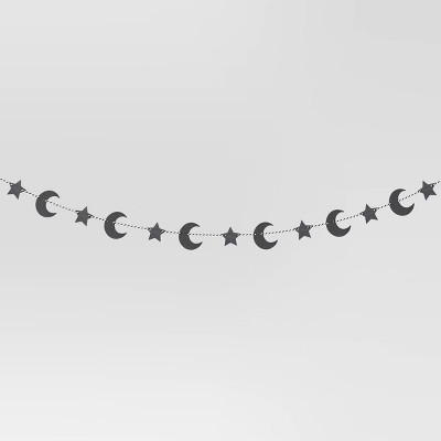 70" Simple Moons and Stars Icon Decorative Wall Garland Black - Hyde and EEK! Boutique™ | Target