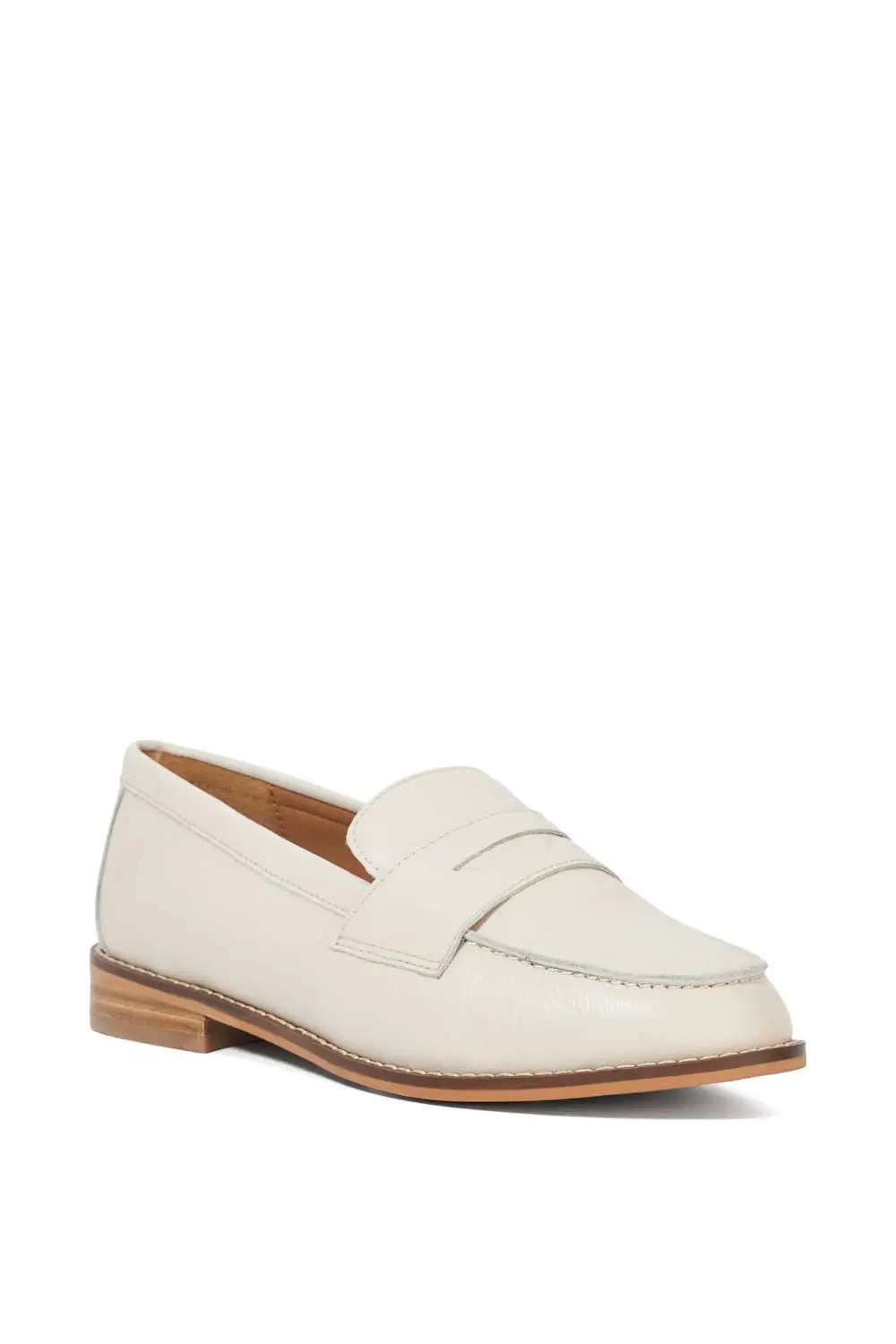 White Dune London Wide Fit 'Ginelli' Leather Loafers | Karen Millen | Karen Millen UK