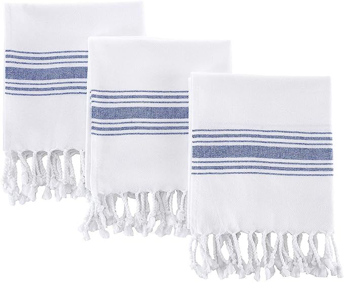 Turkish Hand Towel Set (Pack of 3) Boho Kitchen Towels, Decorative Farmhouse Towels for Bathroom,... | Amazon (US)