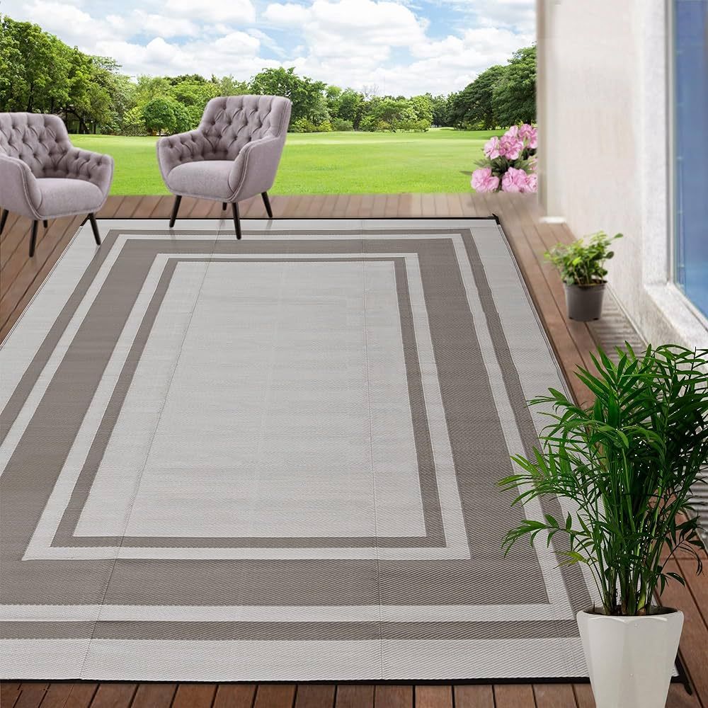 Outdoor Rugs 8x10 Waterproof for Patios Clearance,Plastic Straw Mats for Backyard,Porch,Deck,Balc... | Amazon (US)