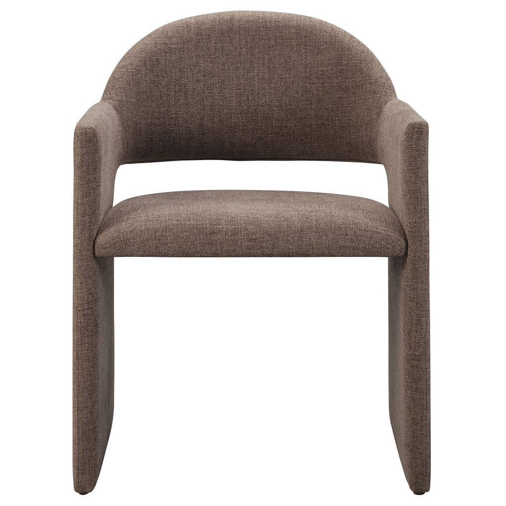 Talia Upholstered Fabric Dining Armchair In Mocha | 1stopbedrooms