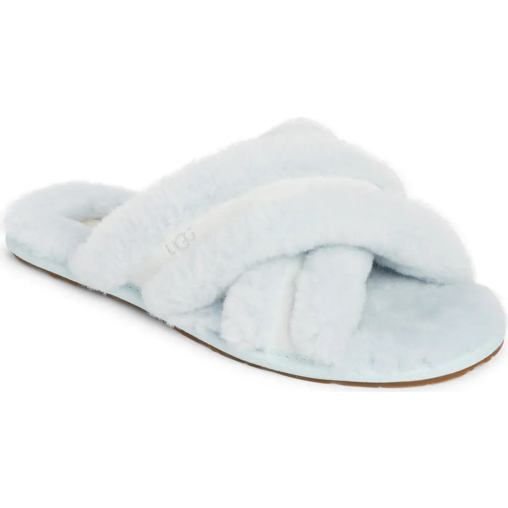 UGG(r) Scuffita Genuine Shearling Slide Slipper in Reef Blue at Nordstrom, Size 8 | Nordstrom