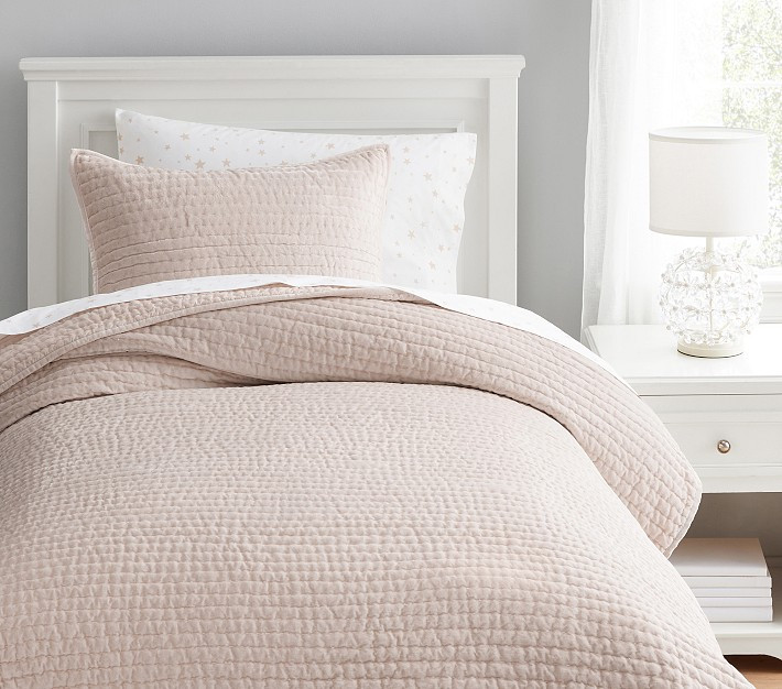 Velvet Pick Stitch Quilt & Shams | Pottery Barn Kids