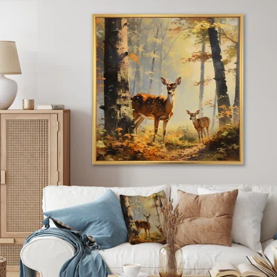 Retro Woods Deer Artistry - Deer Animal Wall Art | Wayfair North America