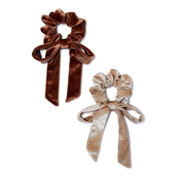 Time and Tru Women's Bow Hair Ties, 2 Pack | Walmart (US)