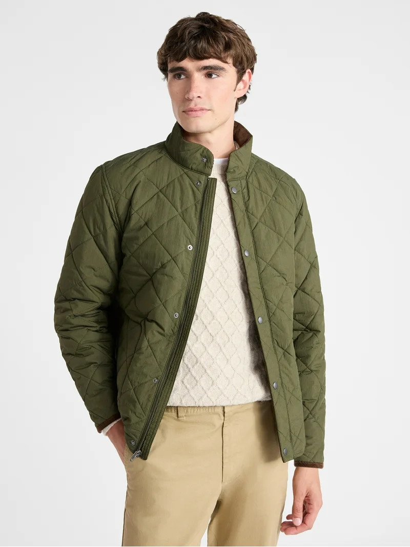 Free Assembly Men's Quilted Jacket with Long Sleeves, Sizes XS-3XL | Walmart (US)