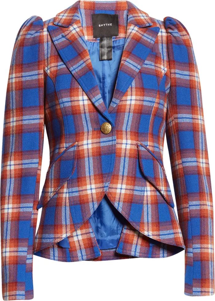 Pouf Puff Shoulder Plaid Blazer | Nordstrom