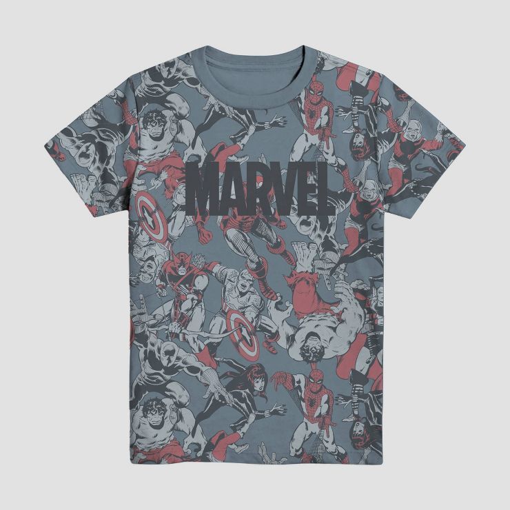 Boys' Marvel Avengers Short Sleeve Graphic T-Shirt - Blue | Target