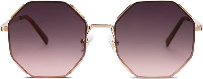 SOJOS Sunglasses for Women Men Classic Retro Polygon Shades UV400 | Amazon (US)