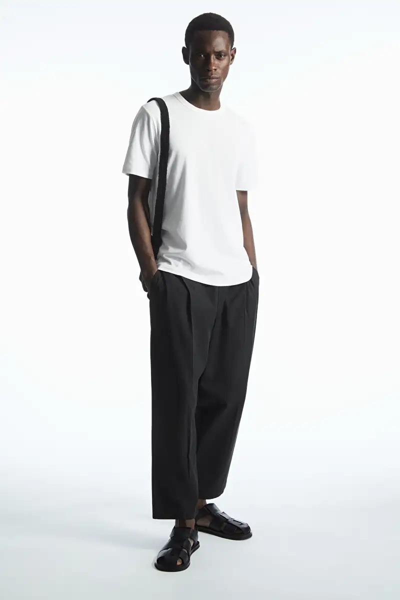 REGULAR-FIT MID-WEIGHT BRUSHED T-SHIRT - White - T-shirts - COS | COS (US)