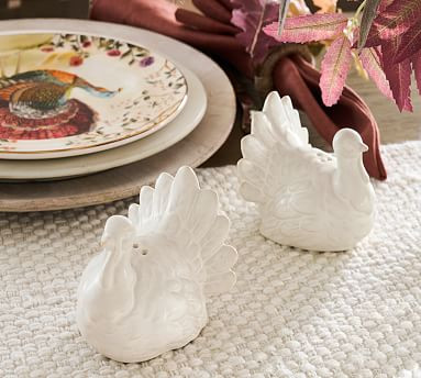 Rustic Turkey Shaped Stoneware Salt &amp; Pepper Shakers | Pottery Barn (US)