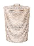Kouboo La Jolla Rattan Round Plastic Insert & Lid, Large, White-Wash for Bedroom, Living Room and... | Amazon (US)