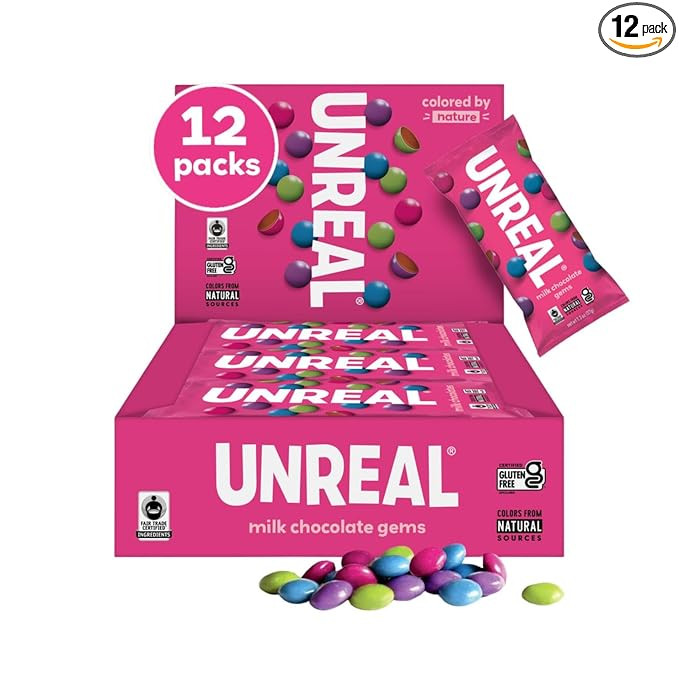 UNREAL Milk Chocolate Gems | Certified Fair Trade, Non-GMO | Made with Gluten Free Ingredients an... | Amazon (US)