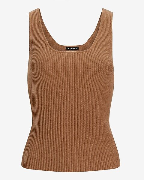 Ribbed Scoop Neck Sweater Tank | Express