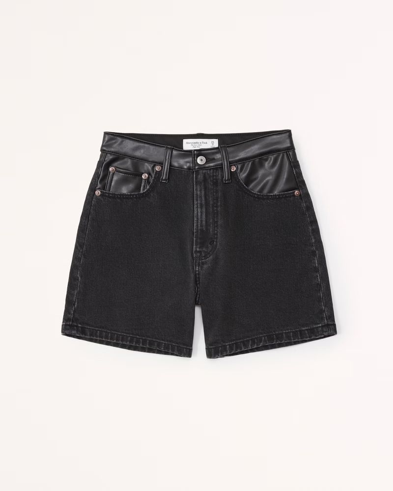 Mixed Fabric Curve Love High Rise Dad Short | Abercrombie & Fitch (US)