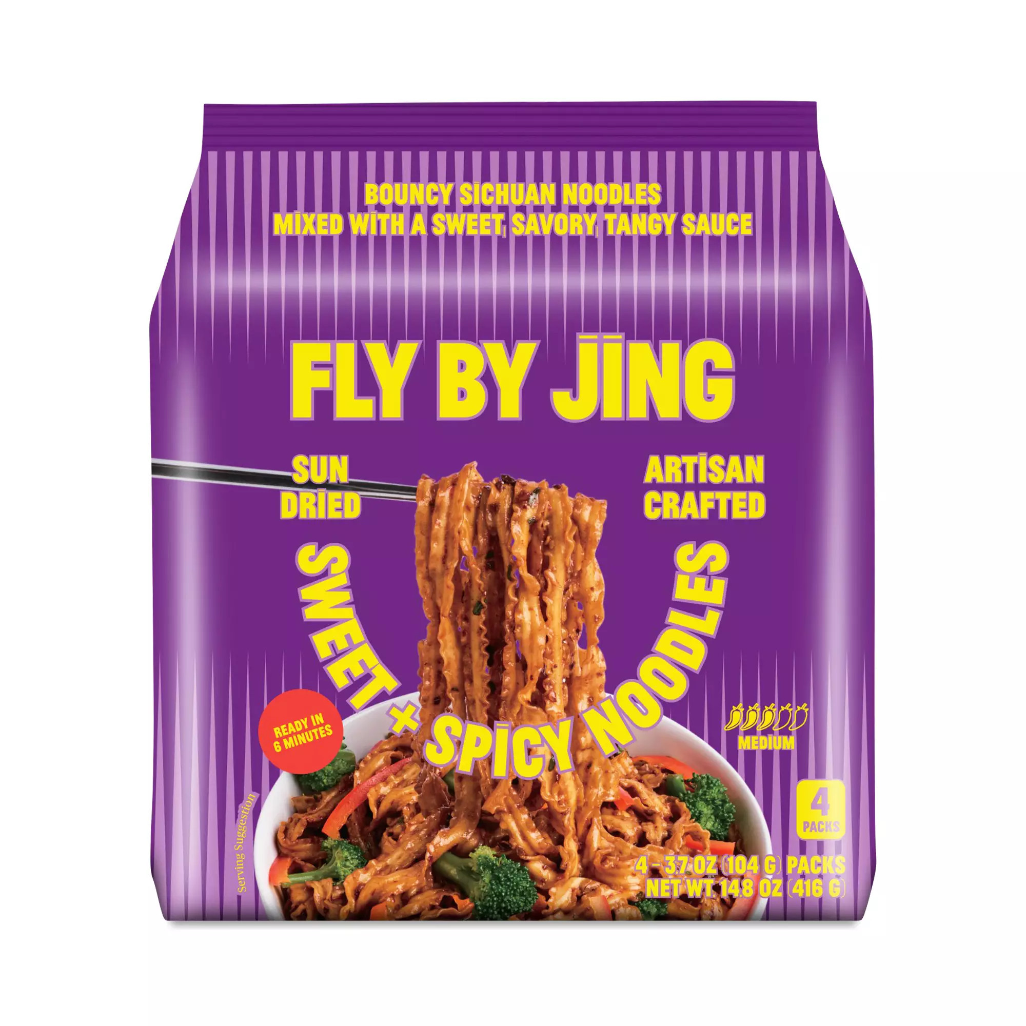 Fly By Jing Sweet & Spicy Noodles Multipack 4 pack (3.7 oz each) | Thrive Market
