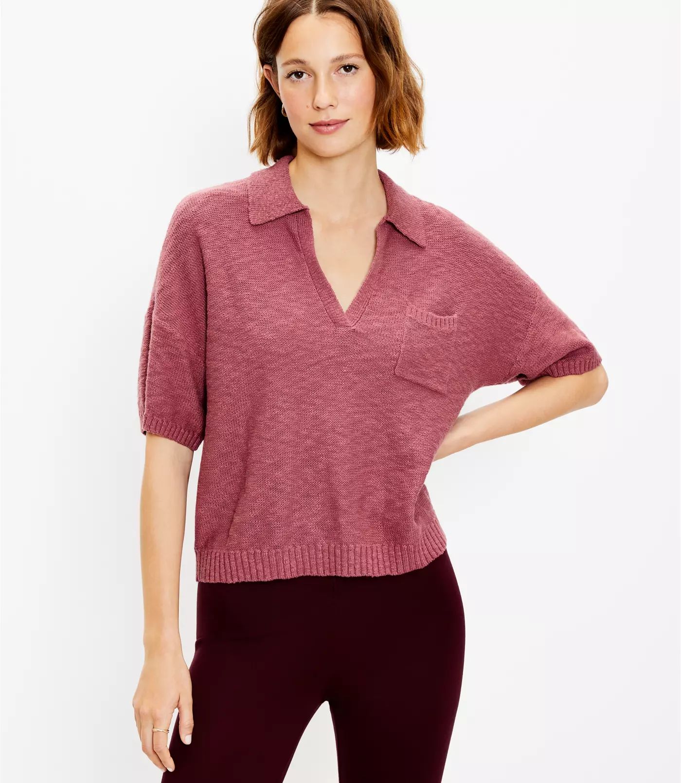 Pocket Polo Sweater | LOFT