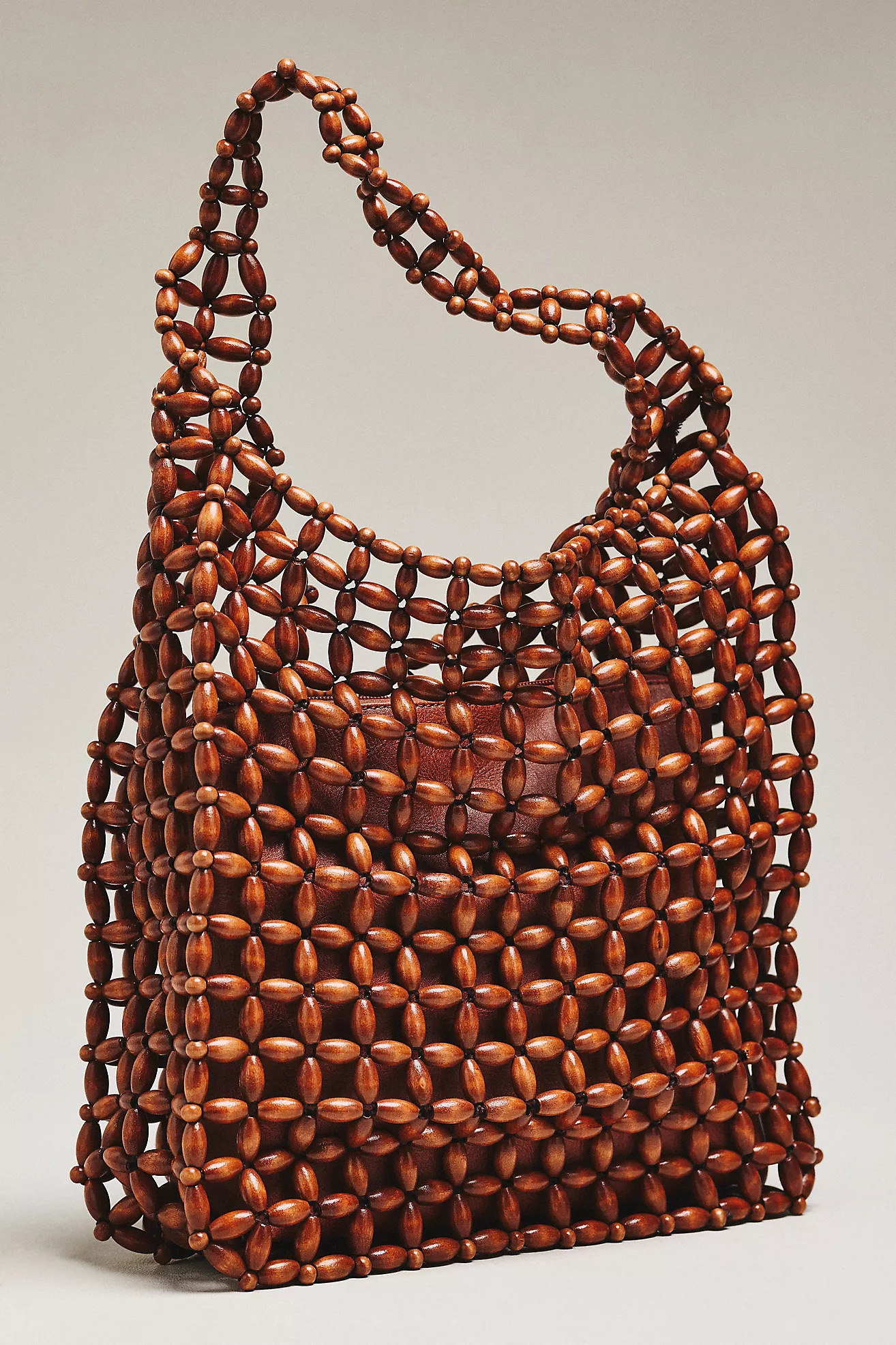 Wood Beaded Slouchy Shoulder Tote | Anthropologie (US)