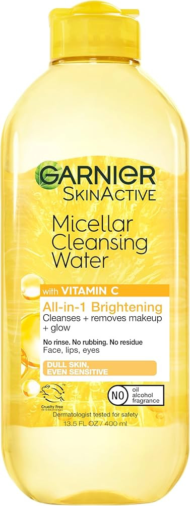 Garnier Micellar Water with Vitamin C, Facial Cleanser & Makeup Remover, Brightening & Hydrating,... | Amazon (US)