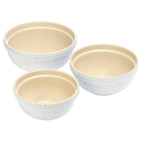 Curtis Stone 3-piece Ceramic Mixing Bowls - White | HSN