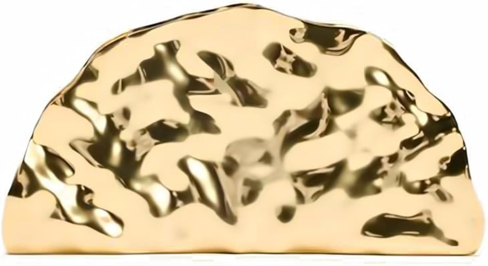 Women Metallic Hard Clutch Half-moon Evening Bag Shiny Crossbody Bag Purse with Removable Chain S... | Amazon (US)