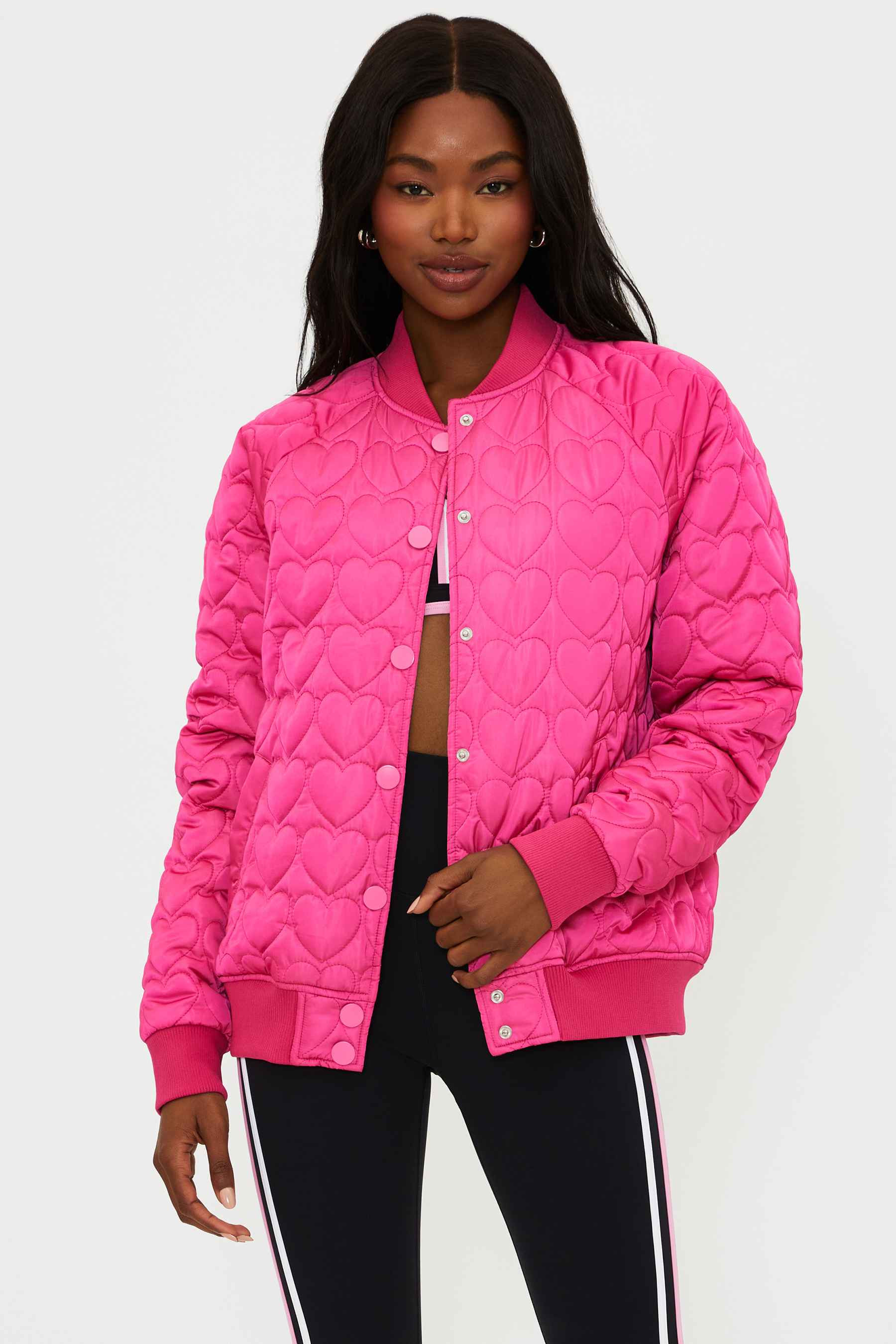 Flight Jacket Fuchsia Heart | Beach Riot