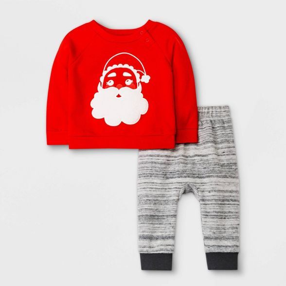 Baby Boys' 2pc Santa Top & Bottom Set - Cat & Jack™ Red | Target