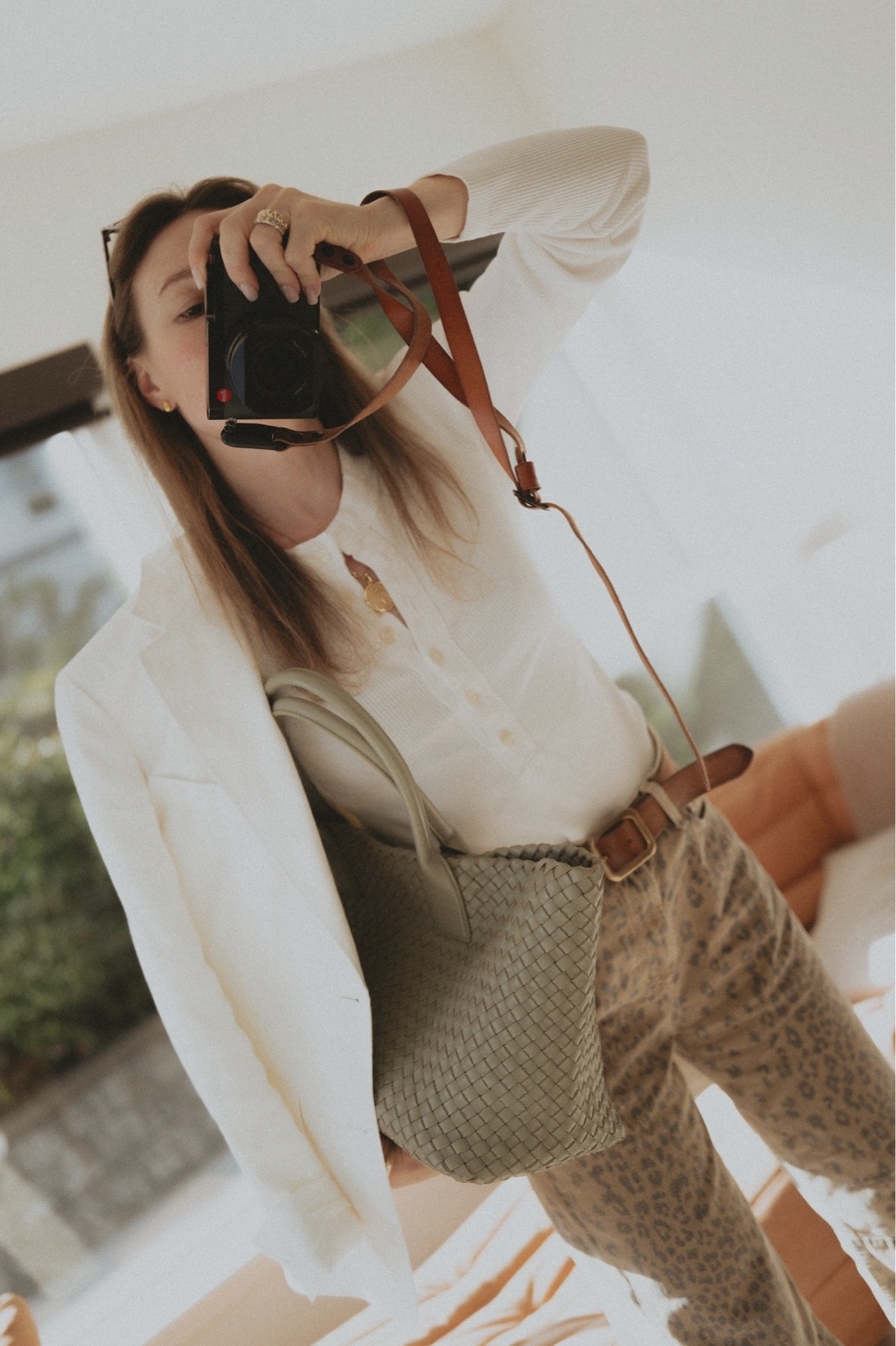 Cheetah print jeans + Henley shirt + linen blazer + intrecciato bag
Tote: Bottega Veneta 
Top & jeans: Citizens of Humanity 
Blazer: Buck Mason

#LTKSeasonal #LTKWorkwear #LTKootd