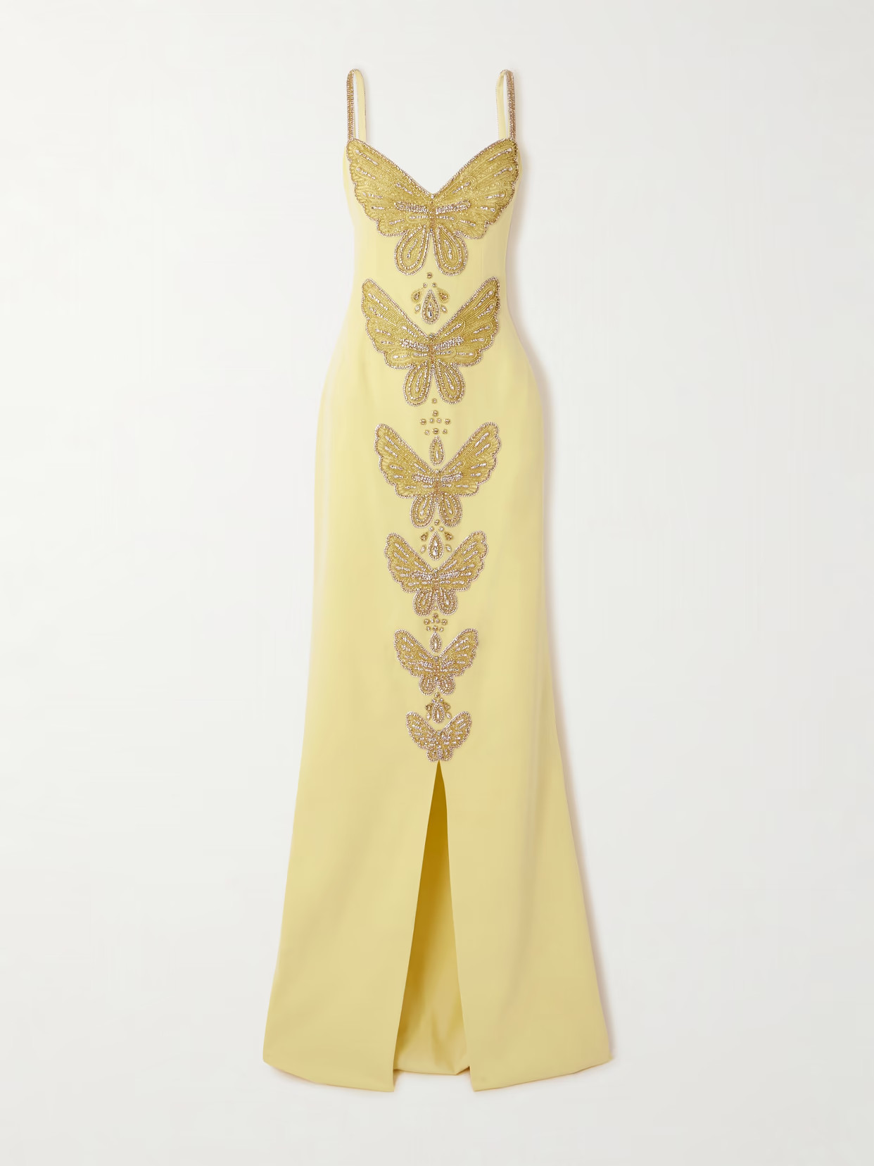 Georges Hobeika - Embellished Silk-blend Crepe Gown - Yellow | NET-A-PORTER (US)