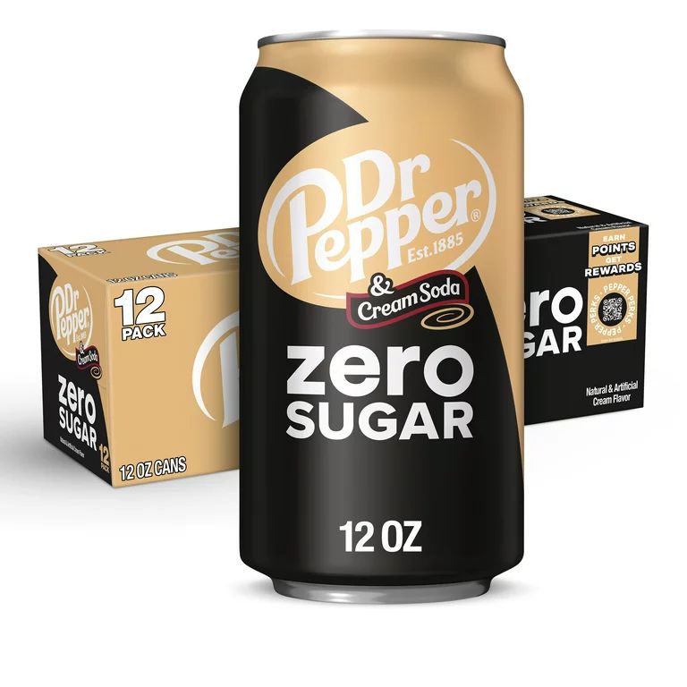 Dr Pepper and Cream Soda Zero Sugar, 12 fl oz cans, 12 pack | Walmart (US)