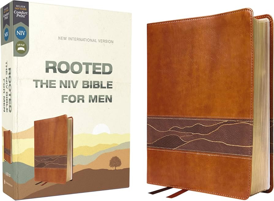Rooted: The NIV Bible for Men, Leathersoft, Brown, Comfort Print | Amazon (US)