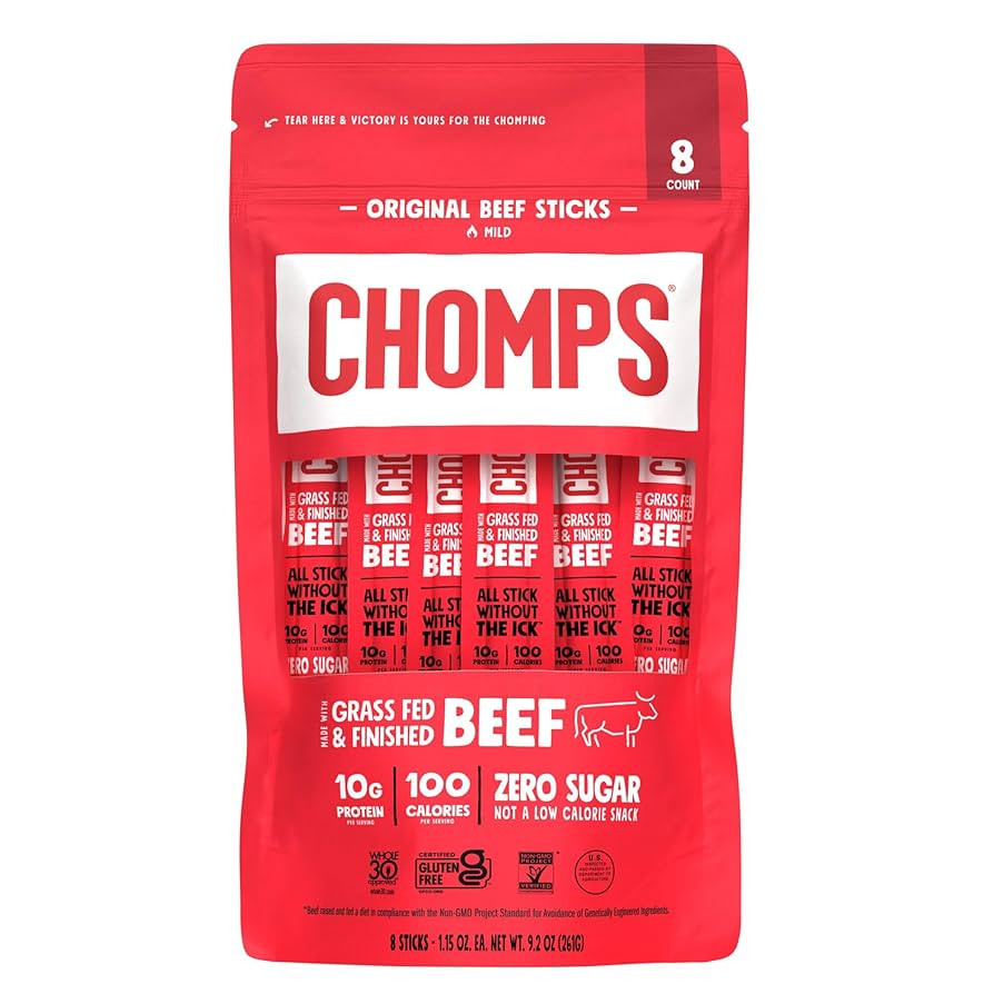 Chomps Original Beef Jerky Snack Sticks, 8pk | Amazon (US)