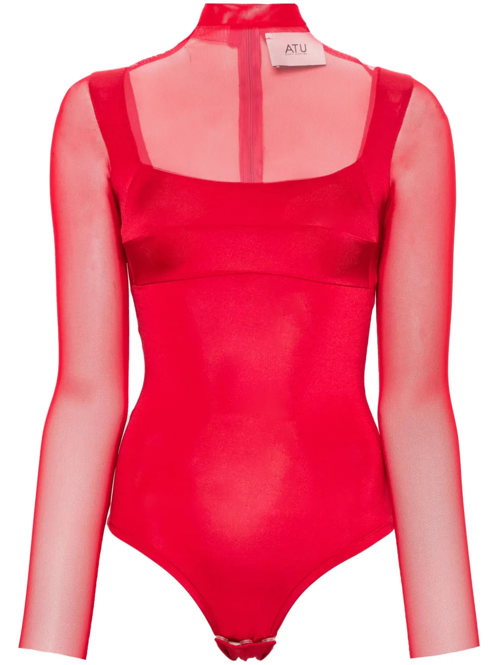 Atu Body Couture semi-sheer bodysuit - Red | Farfetch Global