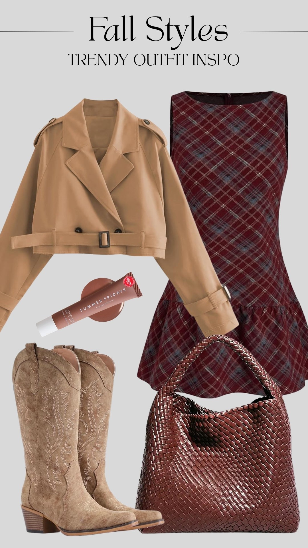This is such a fall outfit 🤎 Loving the mix of plaid, western-inspired boots, a structured jacket, and that rich burgundy bag. Such a fun way to bring a few of this season’s trends together.

fall style, fall outfit inspo, trendy fall fashion, fall fashion trends, plaid outfit, western boots, burgundy accessories, fall wardrobe, autumn style

#LTKootd #LTKgrwm #LTKSeasonal