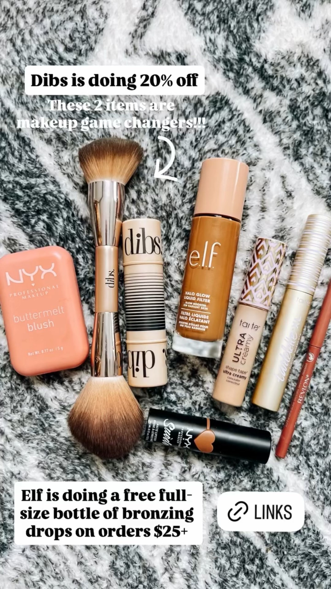 Dibs is doing 20% off & These 2 items are makeup game changers!!! Elf is doing a free full-size bottle of bronzing drops on orders $25+

#LTKFallSale #LTKFindsUnder50 #LTKBeauty