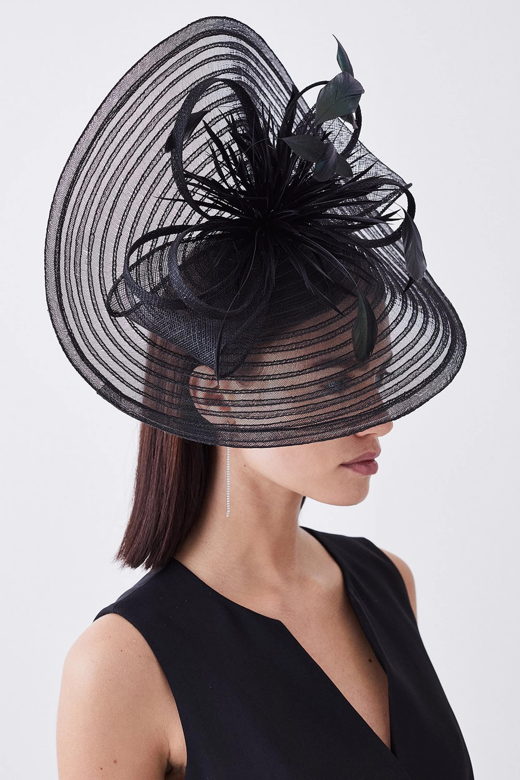 Feather Detail Fascinator | Karen Millen UK + IE + DE + NL