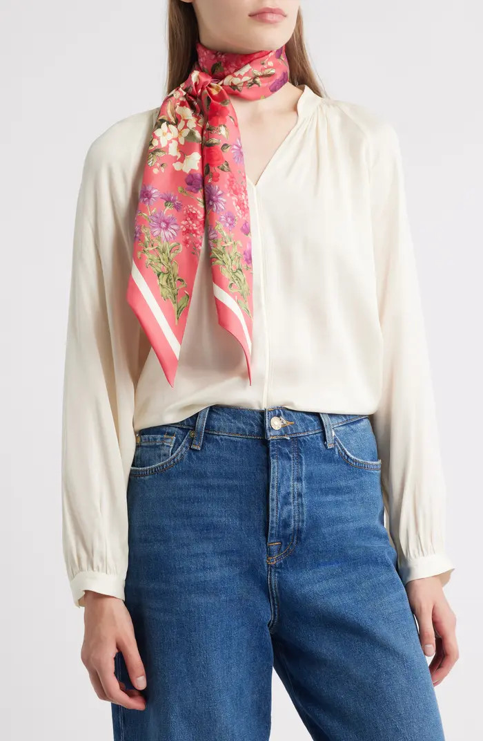 Floral Print Silk Skinny Scarf | Nordstrom